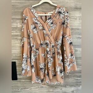 Long Sleeve Floral Romper